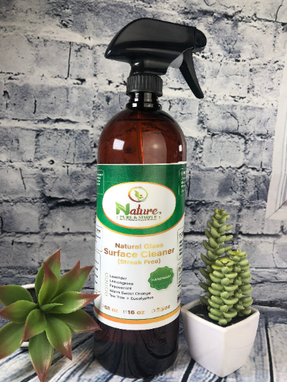 All-Natural Glass + Surface Cleaner - Streak Free-Organic Glass Cleaner