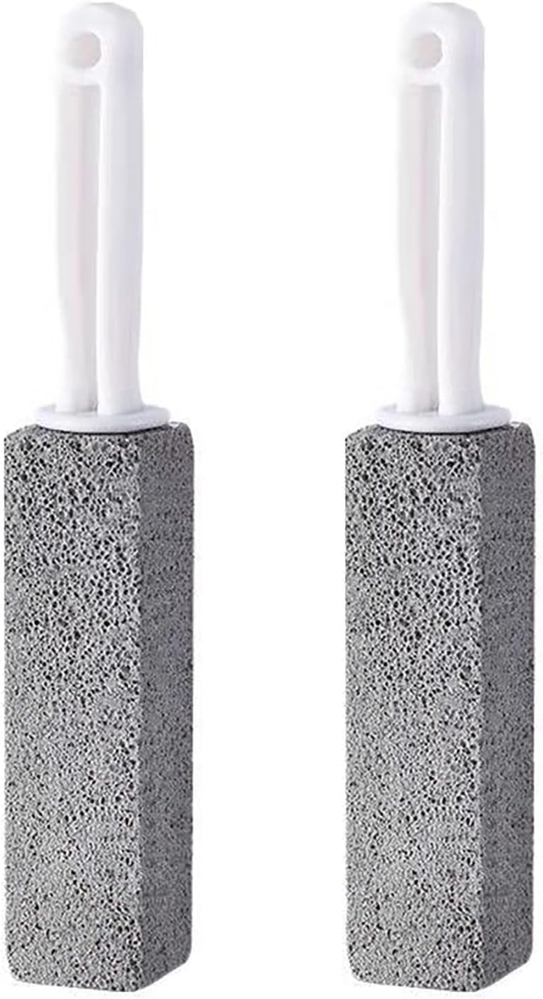 2 Pack Pumice Stone Toilet Bowl Cleaner with Long Handle Cleaning Stone for Hard Water Ring Remover for Bath/Pool/Kitchen/Household Cleaning