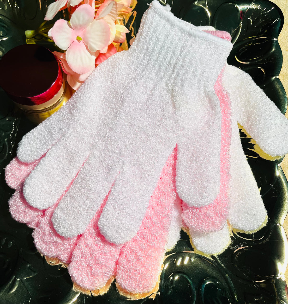 Beauty Gloves!2-in-1 Bath Gloves for Body, Cleansing and Gentle Exfoliating