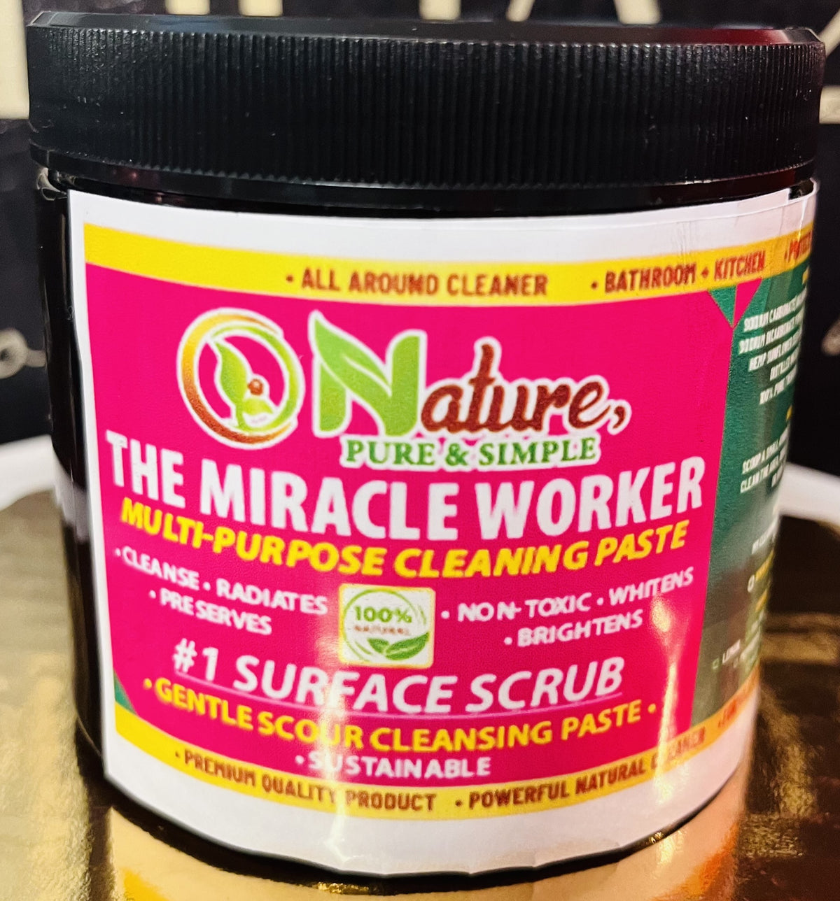 The MIRACLE WORKER - Organic-All-Natural Cleaning Paste +Surface Scrub, All Purpose Cleaner, Scrubbing Cleaning Paste