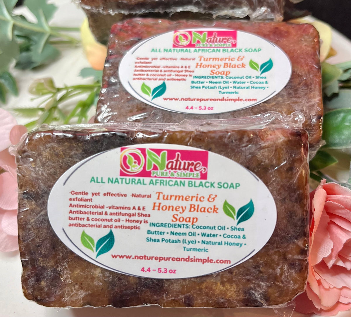 Turmeric & Honey Black Soap, 2 Powerhouse Combo Soap Bar,Problem Skin, Skin Detox, Acne Treatment, Eczema, Psoriasis