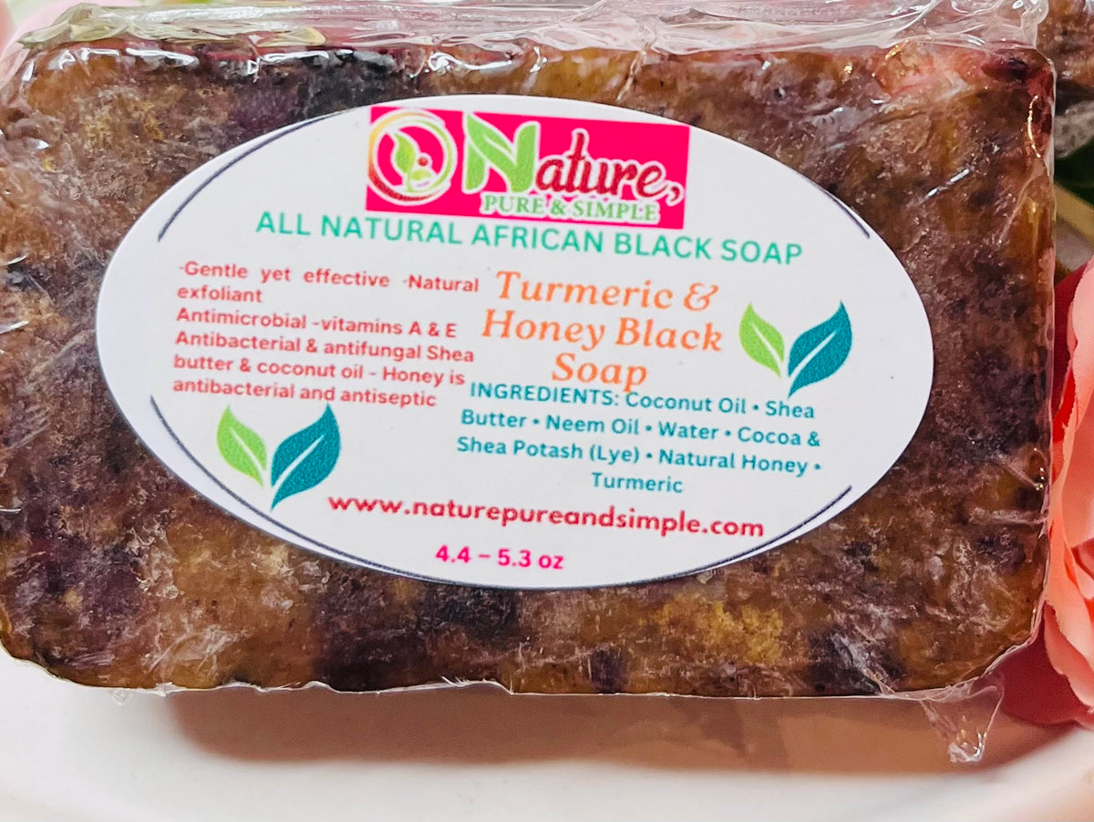 Turmeric & Honey Black Soap, 2 Powerhouse Combo Soap Bar,Problem Skin, Skin Detox, Acne Treatment, Eczema, Psoriasis