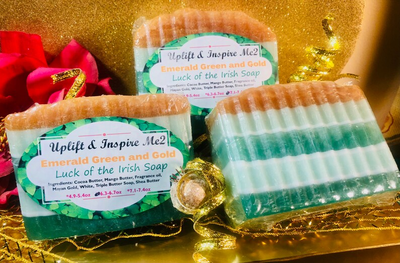 St. Patrick’s Day Soap, Gold Shimmering Lucky Soap