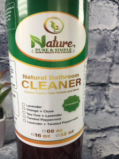 Natural Bathroom Cleaner, Cleaning Spray, Cleaning Products, Organic Chemical Free Cleaner, Organic Pure Essential Oils