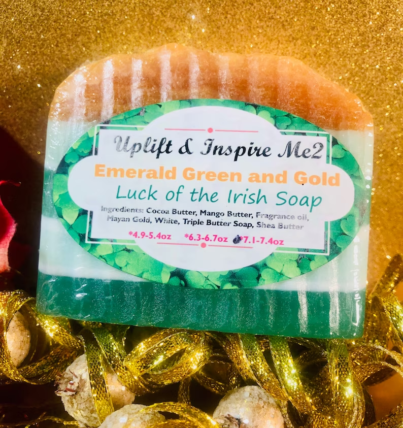 St. Patrick’s Day Soap, Gold Shimmering Lucky Soap