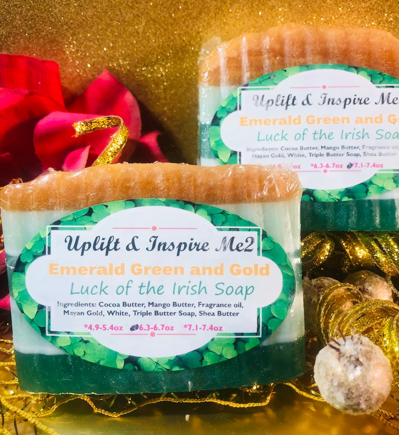 St. Patrick’s Day Soap, Gold Shimmering Lucky Soap